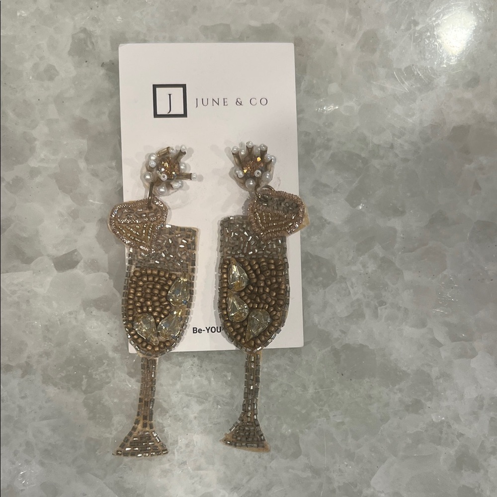 Gold Champagne Earrings - Picture 2 of 4